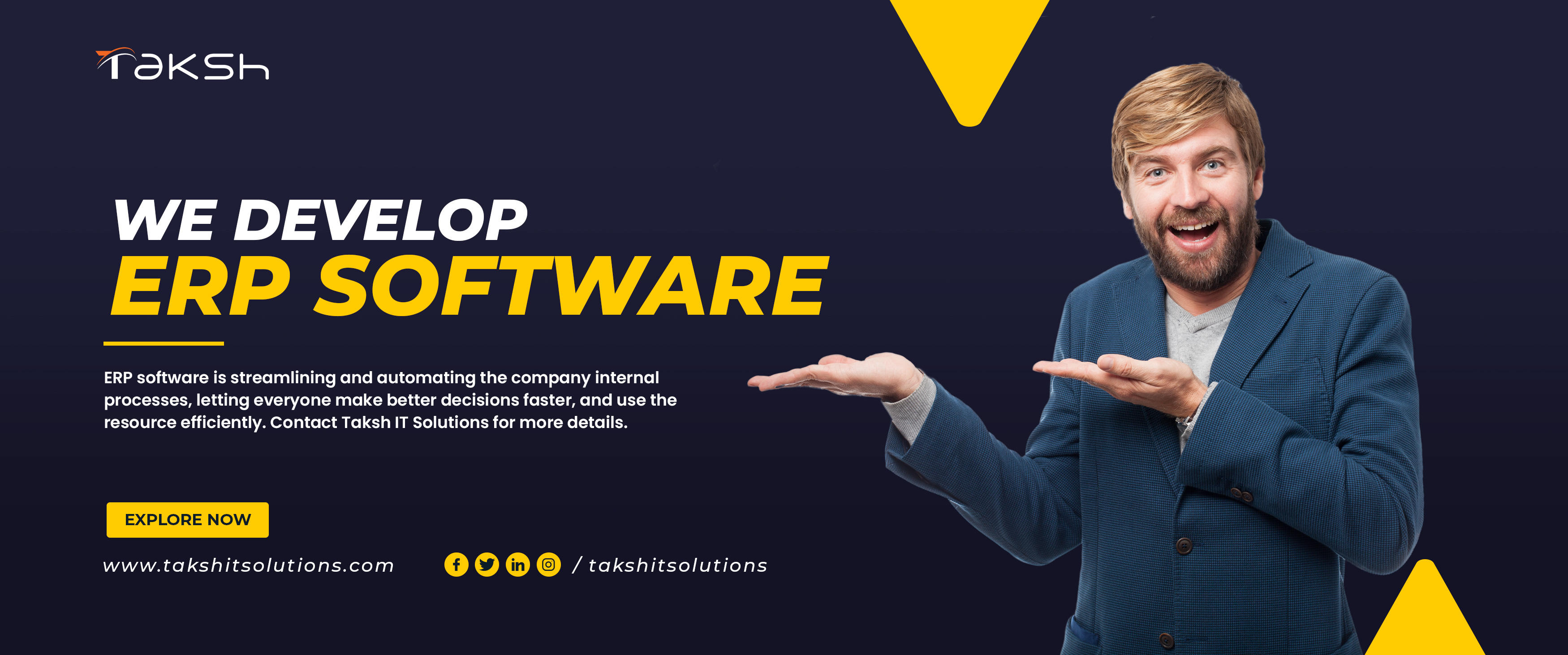 Connect with us to Get  Affordable and Durable ERP Software Development Services | Taksh IT Solutions